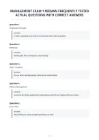 Management Exam 1 Nieman Frequently Tested&NewLine;Actual Questions With Correct Answers&NewLine;