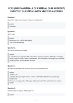 Fccs &lpar;Fundamentals Of Critical Care Support&rpar; Expected Questions With Verified Answers