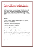Pediatrics HESI Exam Study Guide&colon; Next Gen Practice Questions and Verified Answers