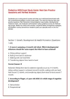 Pediatrics HESI Exam Study Guide&colon; Next Gen Practice Questions and Verified Answers