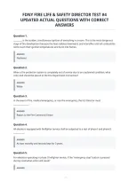 Fdny Fire Life & Safety Director Test &num;4 Updated Actual Questions With Correct Answers