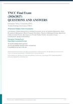 TNCC Final Exam &lpar;2026&sol;2027&rpar; &vert; ENA Trauma Nursing Core Course 50-Q&A with Rationales
