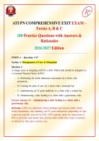 ATI PN COMPREHENSIVE EXIT EXAM &ndash; Forms A&comma; B & C 200 Practice Questions with Answers & Rationales 2026&sol;2027 Edition