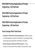 WGU D685 Practical Applications of Prompt Engineering &ndash; OA Final Exam QUESTIONS AND