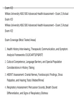 Wilkes University NSG 500 Advanced Health Assessment &ndash; Exam 2 &lpar;Actual Exam V2&rpar; QUESTIONS