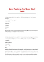 Burns Pediatric Final Exam Study Guide with Rationales