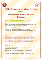 ATI RN Comprehensive Predictor Exit Exam 2026-2027 200 Practice Questions with Answers & Rationales