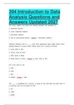 Data Analysis EXAM  latest 2026 &vert; 2027 package deal Questions and Answers All Verified