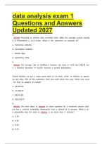 data analysis exam 1 Questions and Answers Updated 2027&NewLine;