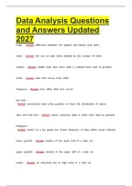 Data Analysis Questions and Answers Updated 2027
