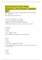 Data Analysis Final Exam Questions and Answers Updated 2027&period;