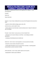 Medca Phlebotomy Exam With Correct Answers 100&percnt; 2026