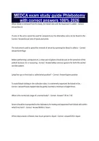 MEDCA exam study guide Phlebotomy with correct answers 100&percnt; 2026