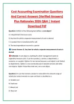 Cost Accounting Examination Questions &NewLine;And Correct Answers &lpar;Verified Answers&rpar; &NewLine;Plus Rationales 2026 Q&A &vert; Instant &NewLine;Download Pdf
