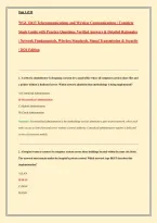 WGU D413 Telecommunications and Wireless Communications &vert; Complete Study Guide with Practice Questions&comma; Verified Answers & Detailed Rationales &vert; Network Fundamentals&comma; Wireless Standards&comma; Signal Transmission & Security &vert; 2026 Edition
