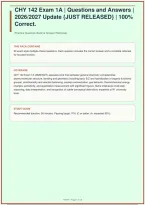 CHY 142 Exam 1A &vert; Questions and Answers &vert; 2026&sol;2027 Update &lbrace;JUST RELEASED&rcub; &vert; 100&percnt; Correct