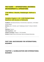 TEST BANK &mdash; INTERNATIONAL BUSINESS&colon; ENVIRONMENTS & OPERATIONS&NewLine;17th Edition &vert; Daniels&comma; Radebaugh&comma; Sullivan & Click&NewLine;Complete Chapters 1&ndash;20 &vert; 1&comma;050 Multiple-Choice Questions with Answers & Rationales&NewLine;Textbook&colon; International Business&colon; Environments & Operat