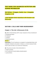 TEST BANK FOR ADVANCED NUTRITION AND HUMAN METABOLISM&NewLine;8th Edition &vert; Gropper&comma; Smith&comma; Carr &vert; Complete Chapters 1&ndash;14&NewLine;1&comma;024 Multiple-Choice Questions with Answers and Rationales&NewLine;