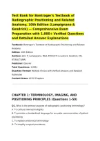Test Bank for Bontrager's Textbook of Radiographic Positioning and Related Anatomy&comma; 10th Edition &lpar;Lampignano & Kendrick&rpar; &mdash; Comprehensive Exam Preparation with 1&comma;000&plus; Verified Questions and Detailed Answer Explanations&NewLine;Textbook&colon; Bontrager's 