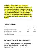 Test Bank for Canadian Community as Partner&colon; Theory & Multidisciplinary Practice&comma; 5th Edition by Ardene R&period; Vollman & Suzanne F&period; Jackson &vert; Complete Practice Question Bank&colon; All 20 Chapters Covered &vert; 1&comma;000&plus; Original Exam-Style Questions with Verified Answers