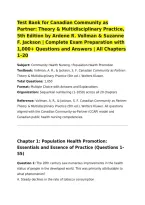 Test Bank for Canadian Community as Partner&colon; Theory & Multidisciplinary Practice&comma; 5th Edition by Ardene R&period; Vollman & Suzanne F&period; Jackson &vert; Complete Exam Preparation with 1&comma;000&plus; Questions and Answers &vert; All Chapters 1&ndash;20&NewLine;Subject&colon; Community Health Nursing &sol; 