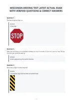 Wisconsin Driving Test Latest Actual Exam&NewLine;With Verified Questions & Correct Answers