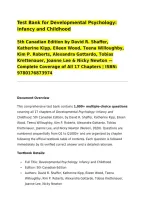 Test Bank for Developmental Psychology&colon; Infancy and Childhood&NewLine;5th Canadian Edition by David R&period; Shaffer&comma; Katherine Kipp&comma; Eileen Wood&comma; Teena Willoughby&comma; Kim P&period; Roberts&comma; Alexandra Gottardo&comma; Tobias Krettenauer&comma; Joanne Lee & Nicky Newton &mdash; Complete Coverage o