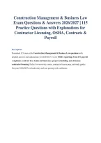 Construction Management & Business Law Exam Questions 2026&sol;2027&NewLine;&NewLine;