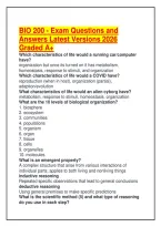 BIO 200 - Exam Questions and Answers Latest Versions 2026 Graded A&plus;