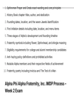 Alpha Phi Alpha Fraternity&comma; Inc&period; IMDP Process &ndash; Week 2 Exam QUESTIONS AND CORRECT ANSWERS WITH