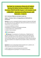 Test Bank For Introductory Maternity & Pediatric &NewLine;Nursing 5th Edition By Nancy Hatfield&semi; Cynthia &NewLine;Kincheloe 9781975163785 Chapter 1-42 Complete Guide &ndash; 2026&sol;2027 &ndash; Questions & Verified Answers with &NewLine;Rationales &ndash; Grade A&plus;