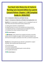 Test Bank Safe Maternity & Pediatric &NewLine;Nursing Care Second Edition by Luanne &NewLine;Linnard-Palmer Chapter 1-38&vert;Complete &NewLine;Guide A&plus; 2026&sol;2027