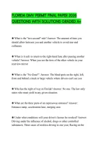 Florida Dmv Permit Final Paper 2026&NewLine;Questions With Solutions Graded A&plus;