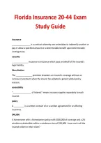 Florida Insurance 20-44 Exam Study Guide