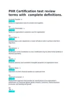 PHR Certification test review terms with  complete definitions&period;&NewLine;&NewLine;Accounts Payable - n&NewLine; ANS  &NewLine;Money an organization owes its vendors and suppliers&period;&NewLine;&NewLine;Qs&NewLine; Accounts Receivable - n&NewLine; ANS  &NewLine;Money an organization's customers owe the organization&period;