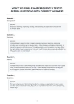 Mgmt 100 Final Exam Frequently Tested&NewLine;Actual Questions With Correct Answers