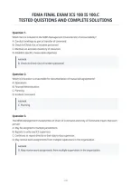 Fema Final Exam Ics 100 Is 100&period;C Tested Questions And Complete Solutions