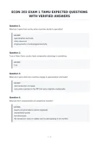 Econ 203 Exam 1 Tamu Expected Questions&NewLine;With Verified Answers