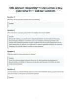 Fema Hazmat Frequently Tested Actual Exam Questions With Correct Answers