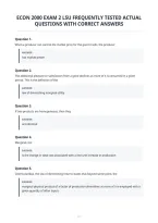 Econ 2000 Exam 2 Lsu Frequently Tested Actual&NewLine;Questions With Correct Answers&NewLine;
