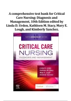 Critical Care Nursing&colon; Diagnosis and Management 10th Edition by Urden&comma; Stacy&comma; Lough & Sanchez Test Bank &vert; Critical Care Assessment&comma; Clinical Interventions & Patient Management