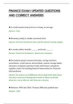 Finance Exam I Updated Questions And Correct Answers