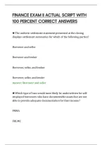 Finance Exam Ii Actual Script With 100 Percent Correct Answers