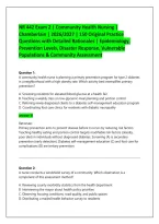 NR 442 Exam 2 Chamberlain 2026-2027&colon; 150 Practice Questions with Rationales &vert; Community Health Nursing&comma; Epidemiology&comma; Prevention Levels&comma; Disaster Response & Vulnerable Populations