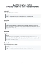 Electric Control System&NewLine;Expected Questions With Verified Answers