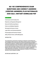 Nu 185 Comprehensive Exam&NewLine;Questions And Correct Answers&NewLine;&lpar;Verified Answers&rpar; Plus Rationales&NewLine;2026 Q&A &vert; Instant Download Pdf