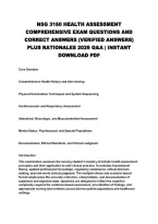 Nsg 3160 Health Assessment&NewLine;Comprehensive Exam Questions And&NewLine;Correct Answers &lpar;Verified Answers&rpar;&NewLine;Plus Rationales 2026 Q&A &vert; Instant&NewLine;Download Pdf 