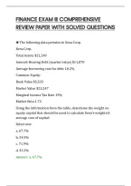 Finance Exam Iii Comprehensive Review Paper With Solved Questions