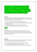 NR 442 Exams 1-3 Chamberlain 2026-2027&colon; 150 Practice Questions with Rationales &vert; Community Health Nursing&comma; Epidemiology&comma; Prevention Levels&comma; Disaster Response&comma; Health Policy & Social Determinants
