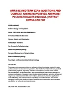 Nur 5332 Midterm Exam Questions And&NewLine;Correct Answers &lpar;Verified Answers&rpar;&NewLine;Plus Rationales 2026 Q&A &vert; Instant&NewLine;Download Pdf 